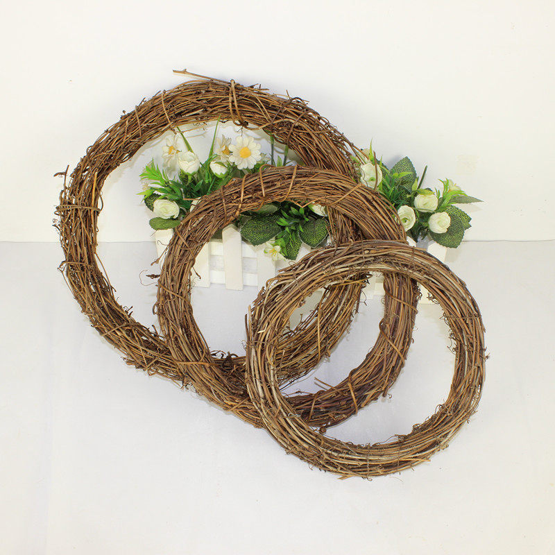 Christmas decorations DIY flower ring accessories Natural handmade rattan products door hanging earth vines choreograpevine ring rattan rattan