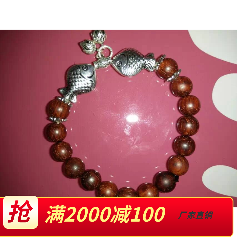 India small leaf red sandalwood bracelet Buddha bead bracelet along the pattern of Venus women's Tibetan silver rosary jewelry
