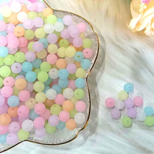 Прозрачное матовое акриловое украшение-шарик, бусины, серьги, браслет, аксессуар, аксессуары, 8мм