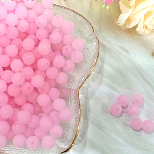 Прозрачное матовое акриловое украшение-шарик, бусины, серьги, браслет, аксессуар, аксессуары, 8мм