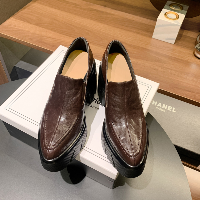 Beixidi Genuine Leather 10cm Platform Shoes for Women, Pointed Toe, European and American Style, Slip-On, Thick-Soled, Height-Increasing Loafers for Petite Women Beixidi Genuine Leather 10cm Platform Shoes for Women, Pointed Toe, European and American Style, Slip-On, Thick-Soled, Height-Increasing Loafers for Petite Women