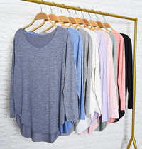 New loose long sleeve modern dance jacket bamboo cotton long yoga ballet practice training uniform female