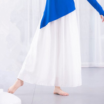 2020 new double-layer loose chiffon skirt modern dance practice clothes elegant wide leg pants classical dance performance clothes