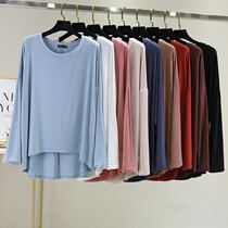 2020 Autumn and Winter new long sleeve loose round neck dance T-shirt modal long irregular practice shirt