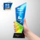 2025 Colorful Geometric Annual Meeting Crystal Trophy Creative Solid Wood Glass Trophy Outstanding Employee Award Trophy 3D