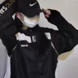 Ретро осенний демисезонный тонкий трендовый спортивный костюм подходит для мужчин и женщин для отдыха для школьников, из полиэстера, свободный крой