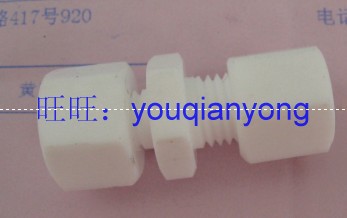 聚四氟乙烯变径卡套接头 PTFE转接头3mm-6mm 卡套直通接头3mm6mm