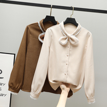 2022 Spring 2022 new shirt lace lace lace lace chic shirt fashion long sleeve French fix