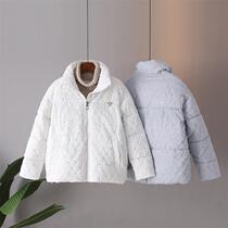 Thick bread to cotton clothing female 2021 winter new Han edition loose and warm cotton coat students bright jacket