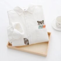 Winter shirt woman sleeve and white shirt Little Qing New Regency College Wind Wind Putting a Sweater Spring and Autumn Costume