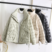 In 2021 the new winter feather feather college wind leads a small Han edition of loose white duck duvet slim coat