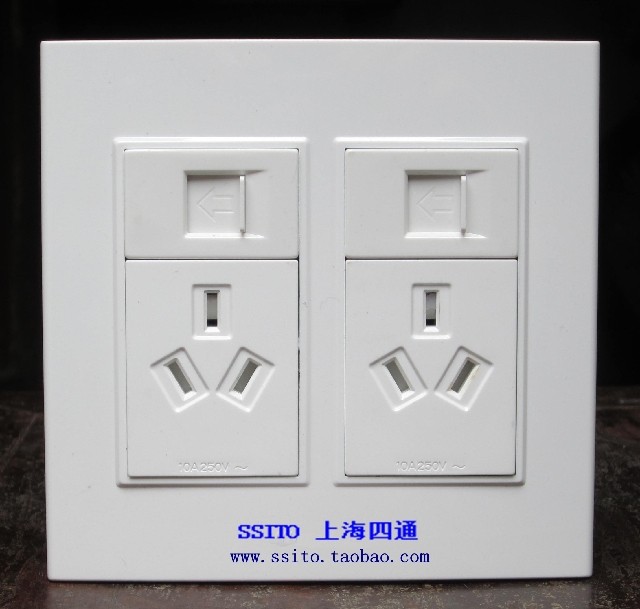 120120 Panel socket 2 sets of three-hole power plug-in computer module arbitrary