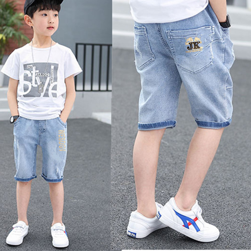 Chàng trai mặc quần short denim 2020 ngựa mặc quần mùa hè quần bảy điểm trẻ mới mỏng vừa quần năm điểm của trẻ em.