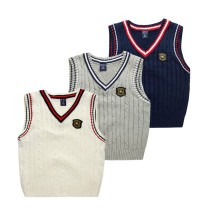 Academy Wind Pure Cotton V - collar Head Boy with a vest knitted sweater in autumn and winter