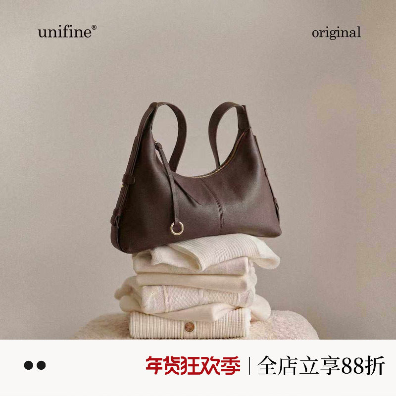 [Wu Mochou в том же стиле] новая сумка-подушка unifine, женская сумка-мессенджер из натуральной кожи, сумка-хобо на плечо Изображение 1