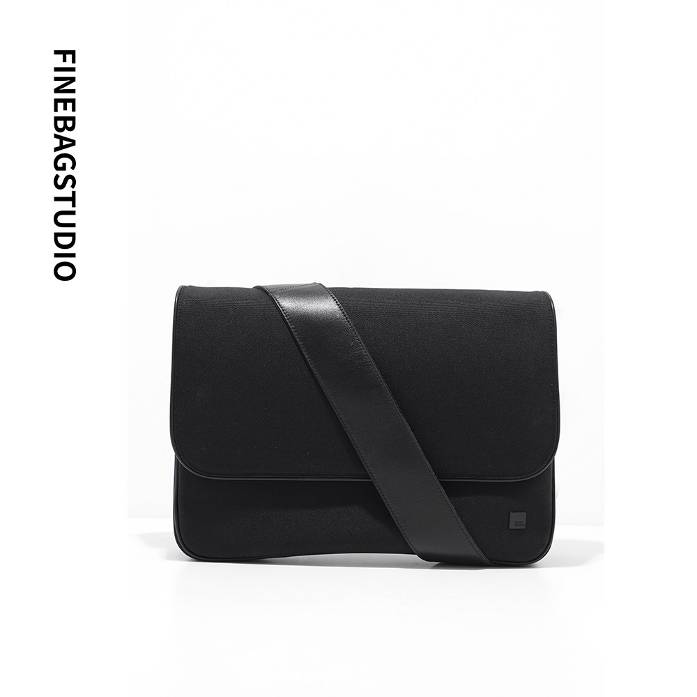 Finebagstudio Spring New Men's Mailbag Casual Single Shoulder Sloped Satchel Bag Minimalist
