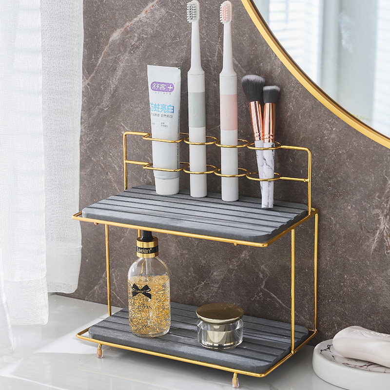 Toilet Bathroom Makeup room Stainless Steel Toothbrush Holder shelve Wall-mounted Wash Terrace Free of perforated containing box minimalist