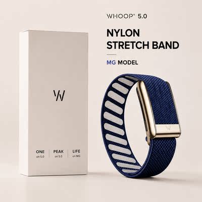This is a nylon woven sports replacement wristband of the same style as the whoop 5.0MG official website, featuring an electrocardiogram version
