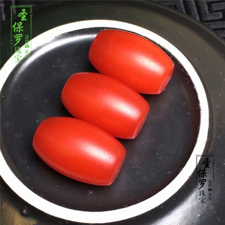 DIY аксессуары 保山南红散珠配饰单珠桶珠腰珠配珠 珠子 单颗 顶珠隔珠手串配饰