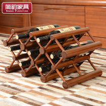 Jianyun full solid wood wine shelf modern new Chinese furniture Golden grapefruit wooden Honeycomb wine rack storage rack red wine rack