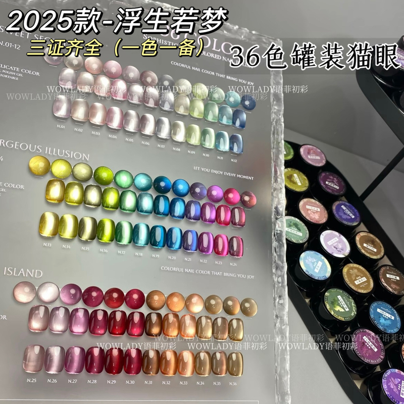 2025 Beauty Expo New Product Floating Like a Dream 36 Color Canned Cat Eye Nail Polish Gel Internet Popular Colors Nail Salon Set