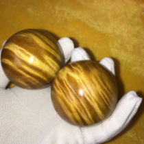 Authentic golden nanmu health ball natural water ripple hand ball hand ball massage ball solid wood fitness ball solid ball