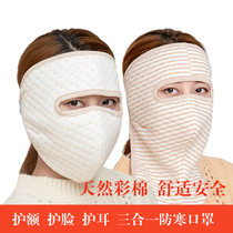 Colored cotton mask autumn and winter warm ear protection face protection three-in-one cold mask outdoor cycling full face mask