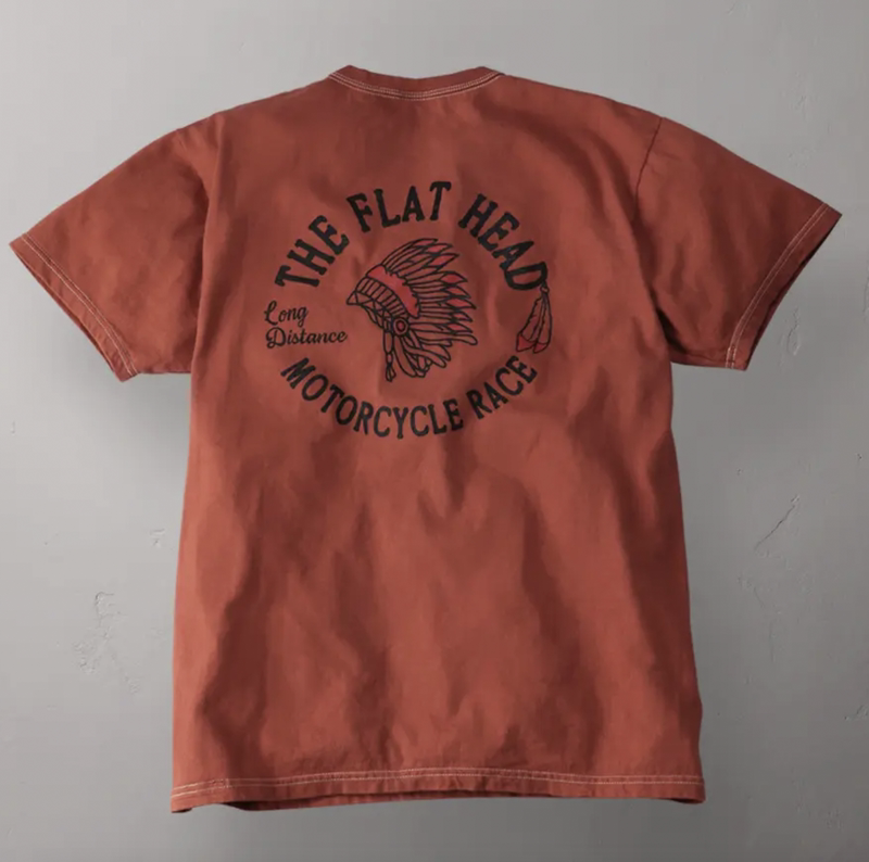 In Stock the Flat Head Japanese-Made Three-Needle Indian Vintage Heavy Short-Sleeve T-Shirt