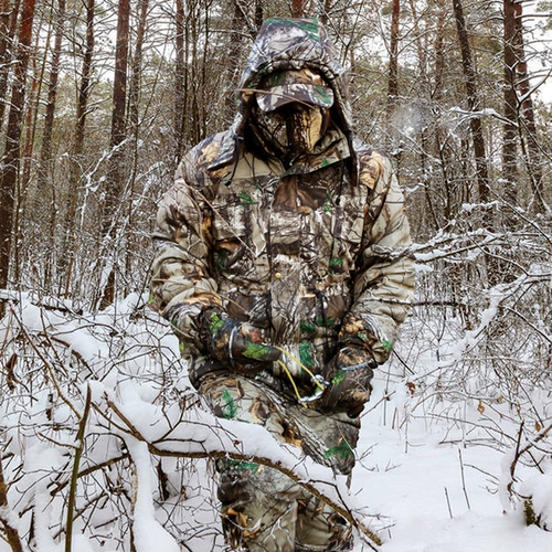 Зимний водонепроницаемый камуфляжный комплект, увеличенная толщина