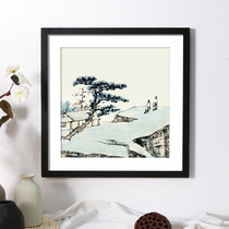  Square solid wood photo frame Wall-mounted Chinese painting frame mounted frame 5 inch 6 7 12 diamond cross-stitch paper-cut frame