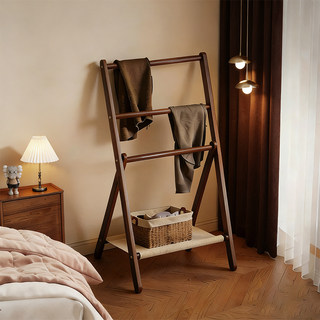 Solid Wood Floor-Standing Clothes Rack for Bedroom, Lazy Person's Clothes and Hat Rack, 2026 New Model, Bedside Clothes Storage Solution