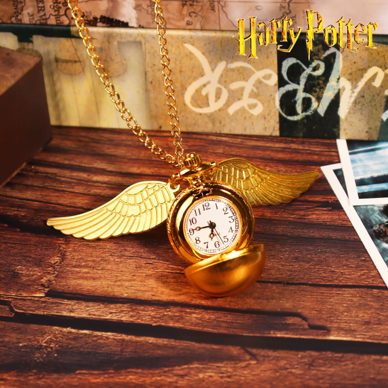 Harry Potter Golden Snitch Pocket Watch Children's Peripheral Birthday Gift Watch Necklace Harry Potter Student Pendant Harry Potter Golden Snitch Pocket Watch Children's Peripheral Birthday Gift Watch Necklace Harry Potter Student Pendant