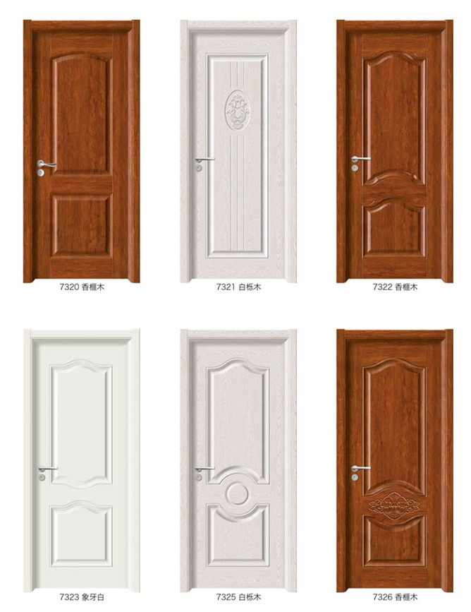 Custom Home Full Solid Wood Bedroom Door Minimalist Style Indoor Suit Wooden Door Modern Eco Baking Varnish Room Door