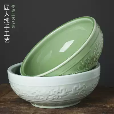 Jingdezhen ceramic and basin thickened hair basin large household non-stick basin kneading basin live basin washing basin
