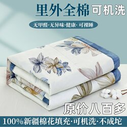 Crystal Home Textiles 100% Xinjiang Cotton Quilt Core, All-Cotton Summer Quilt, Pure Cotton Air-Conditioning Quilt Four-Piece Set, Summer Cooling Quilt