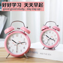 Alarm clock headboard mute cartoon primary and middle school students use bedroom night light simple to love female child creative timepiece