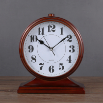 Living room clock large retro elegant white home quartz clock TV cabinet clock table clock new Chinese style ornaments