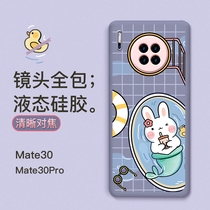 Huawei mate30 mobile phone case p40pro liquid silicone soft case lens all-inclusive m30 anti-fall womens personality creative 5G cartoon cute pro pool with lanyard ins Wind summer New
