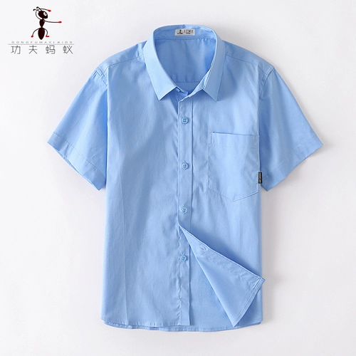 Летняя рубашка для мальчиков, тонкий костюм для школьников, хлопковая форма, короткий рукав, подходит для подростков