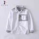 Mùa xuân mới 2018 trẻ em cotton dài tay sọc áo sơ mi nam thủy triều áo sơ mi nam lớn 2937 sơ mi họa tiết cho bé gái