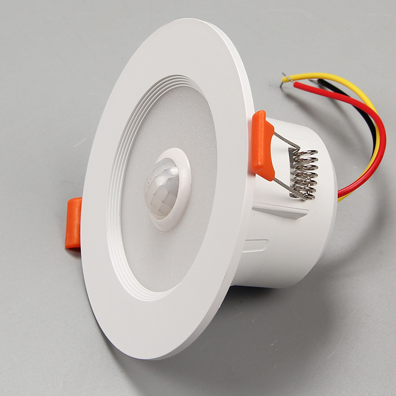 led Human induction downlight Embedded infrared intelligent walkway light Ceiling light Hotel stair corridor bucket light