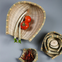 Kens bamboo dustpan vegetable basket kitchen household wash basket fruit snack basket handmade bamboo products egg basket