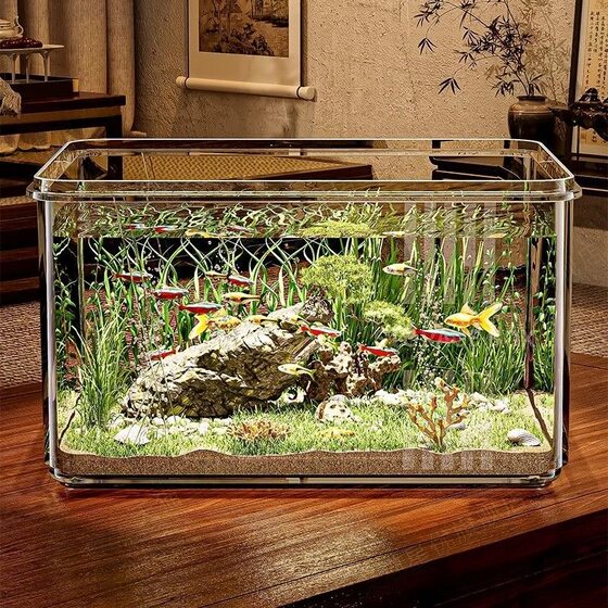 Transparent acrylic anti-fall desktop base cabinet fish tank