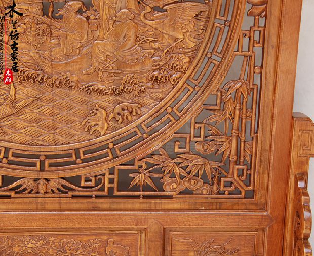 Dongyang khắc gỗ màn hình sàn gỗ chèn màn hình hiên phân vùng hai mặt chạm khắc màn hình rỗng Trung Quốc trang trí cổ - Màn hình / Cửa sổ vách ngăn lam gỗ