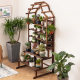 Balcony flower stand anticorrosive wood multi-layer ladder floor-standing outdoor storage rack carbonized solid wood spider orchid grid flower pot rack