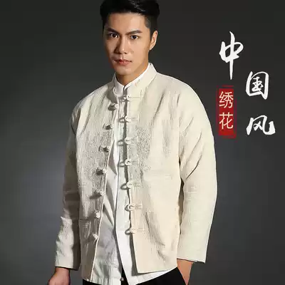 Original Chinese style Tang costume young men short jacket Chinese casual top Traditional cultural clothing men's jacket
