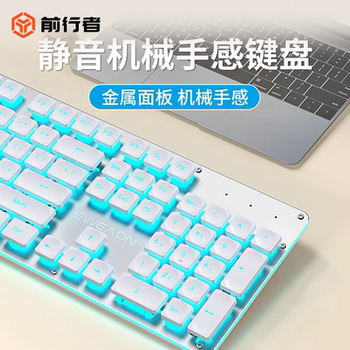 Silent Keyboard, Wired Mechanical Feel Mouse Set, Dedicated for Girls' Office Notebooks and Writer's Typing