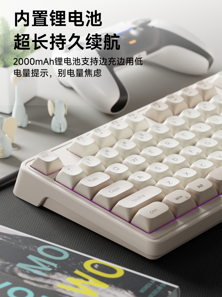 Forerunner V1 Wireless Bluetooth Keyboard and Mouse Set, Mechanical Typing Feel, Good Silence, Suitable for Girls, Office and Gaming