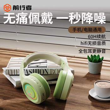 Forerunner X12 Over-Ear Bluetooth Headset, Green, with Microphone, Wireless Computer Headset, Noise-Cancelling, Cute and Lightweight for Girls