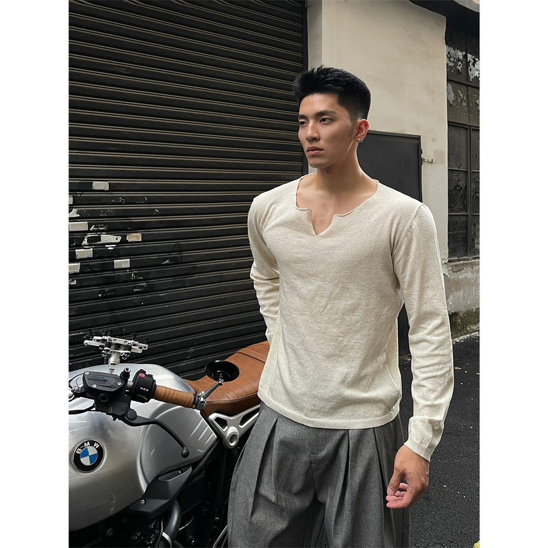 Masonsoul Liu Dong's Same Style Linen Blend Lightweight Long-Sleeve Blouse T-Shirt Casual Old Money Style Lazy Jacket